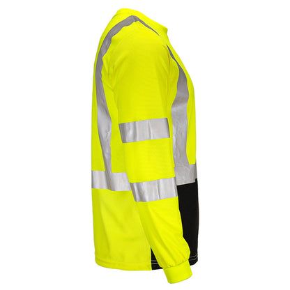 BLANK DSL1432 Hi-Vis Class 3 Black Bottom Viz-Dri™ Long Sleeve Safety Shirt