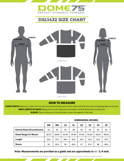 BLANK DSL1432 Hi-Vis Class 3 Black Bottom Viz-Dri™ Long Sleeve Safety Shirt