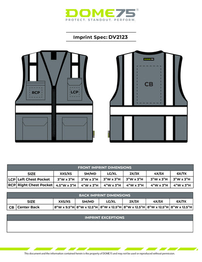 DV2123 ANSI Class 2 Hi-Vis Contrast Viz-Cool™ Mesh Safety Vest