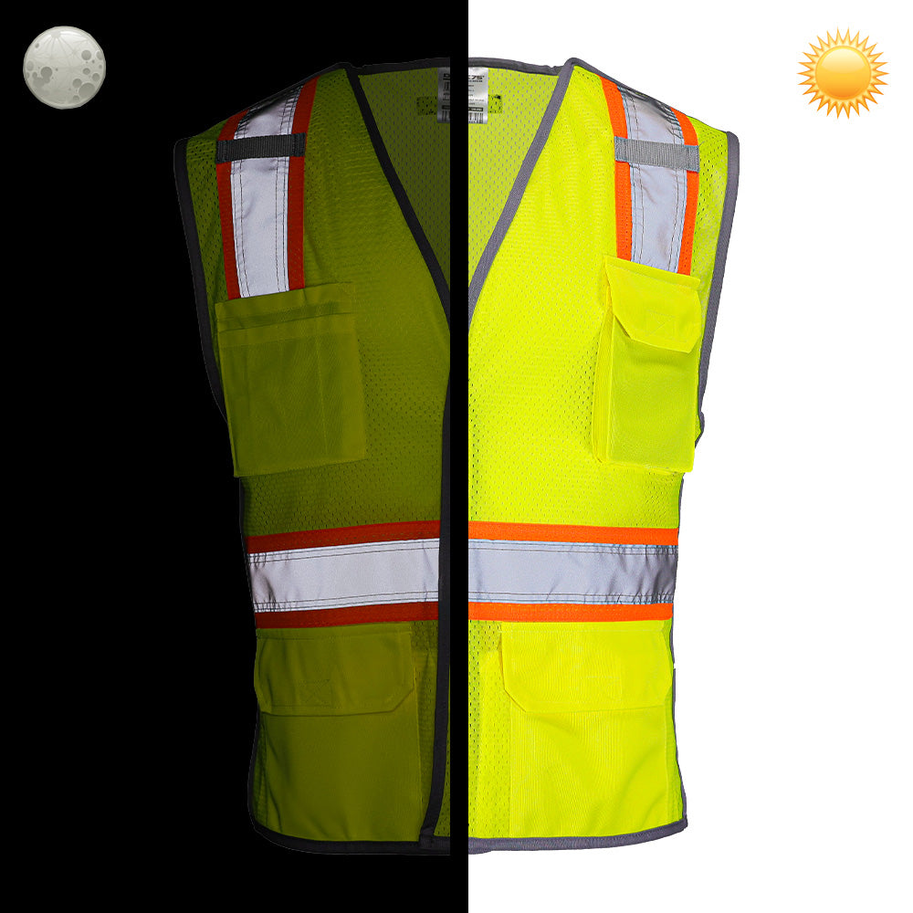 BLANK DV2123BA ANSI Class 2 Hi-Vis Contrast Viz-Cool™ Breakaway Mesh Safety Vest