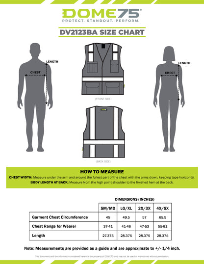 BLANK DV2123BA ANSI Class 2 Hi-Vis Contrast Viz-Cool™ Breakaway Mesh Safety Vest