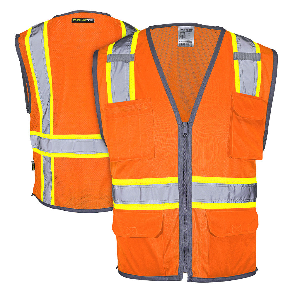 DV2123S ANSI Class 2 Hi-Vis Contrast Viz-Cool™ Solid Front Mesh Safety Vest