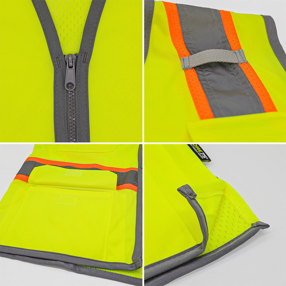 DV2123S ANSI Class 2 Hi-Vis Contrast Viz-Cool™ Solid Front Mesh Safety Vest