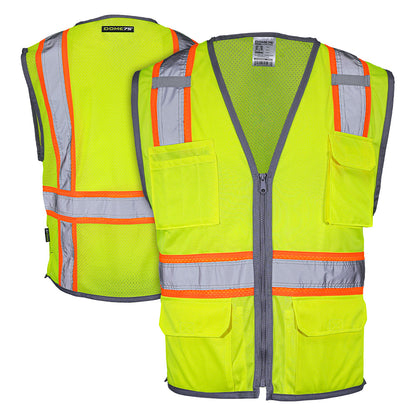 DV2123S ANSI Class 2 Hi-Vis Contrast Viz-Cool™ Solid Front Mesh Safety Vest