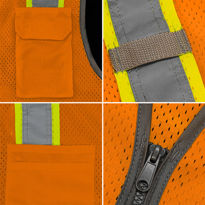 DV2125 Class 2 Black Bottom Hi-Vis Contrast Viz-Cool™ Mesh Safety Vest