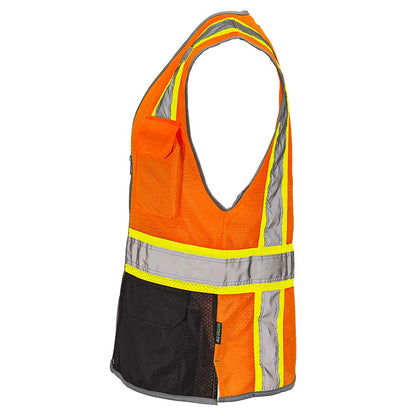 DV2125 Class 2 Black Bottom Hi-Vis Contrast Viz-Cool™ Mesh Safety Vest