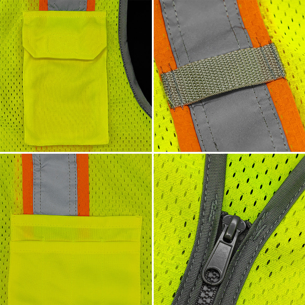 DV2125 Class 2 Black Bottom Hi-Vis Contrast Viz-Cool™ Mesh Safety Vest
