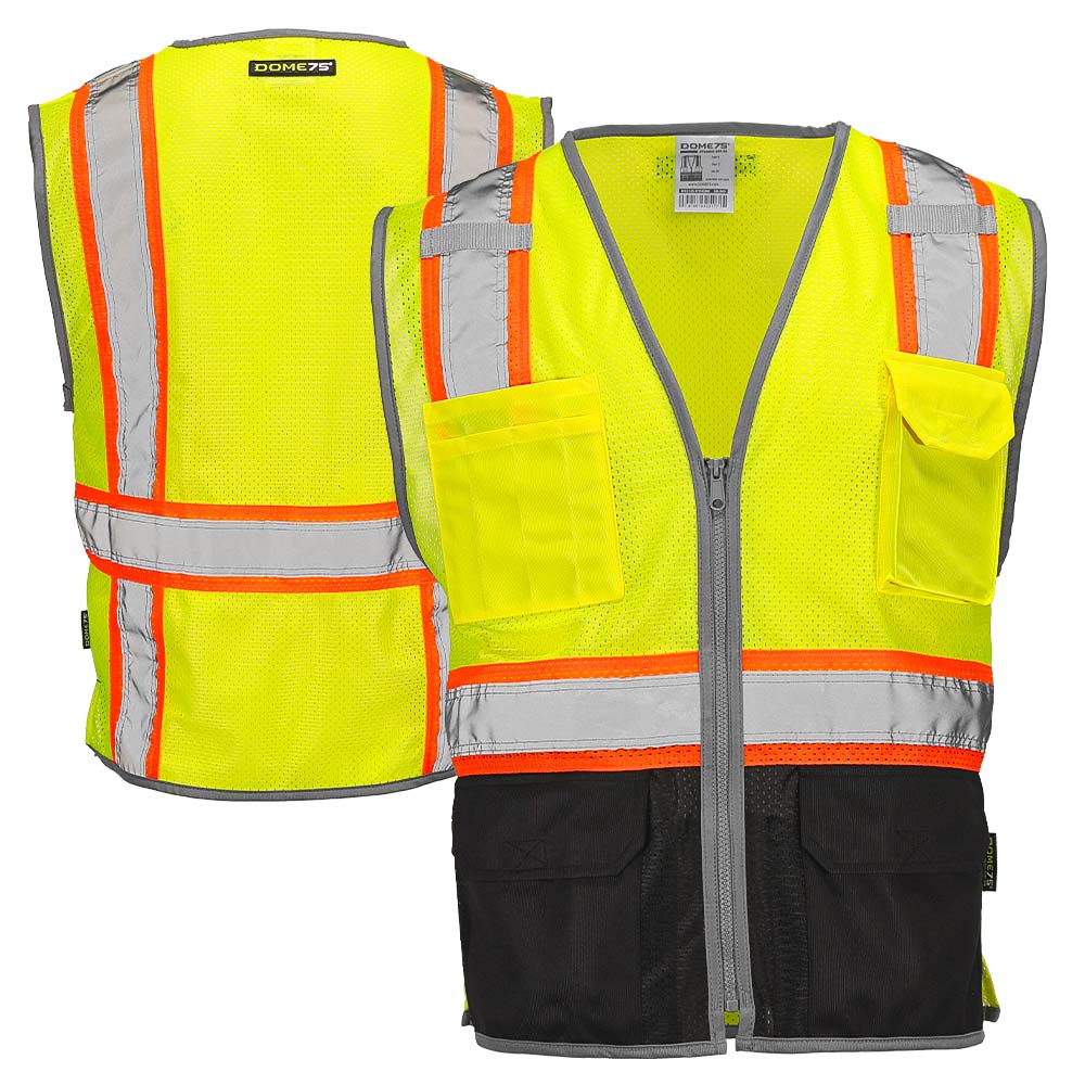 DV2125 Class 2 Black Bottom Hi-Vis Contrast Viz-Cool™ Mesh Safety Vest