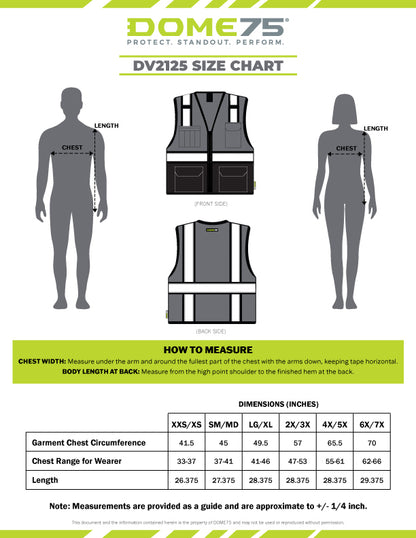 DV2125 Class 2 Black Bottom Hi-Vis Contrast Viz-Cool™ Mesh Safety Vest