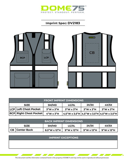 BLANK DV2183 Enhanced Visibility Identification Hi-Vis Contrast Mesh Safety Vest