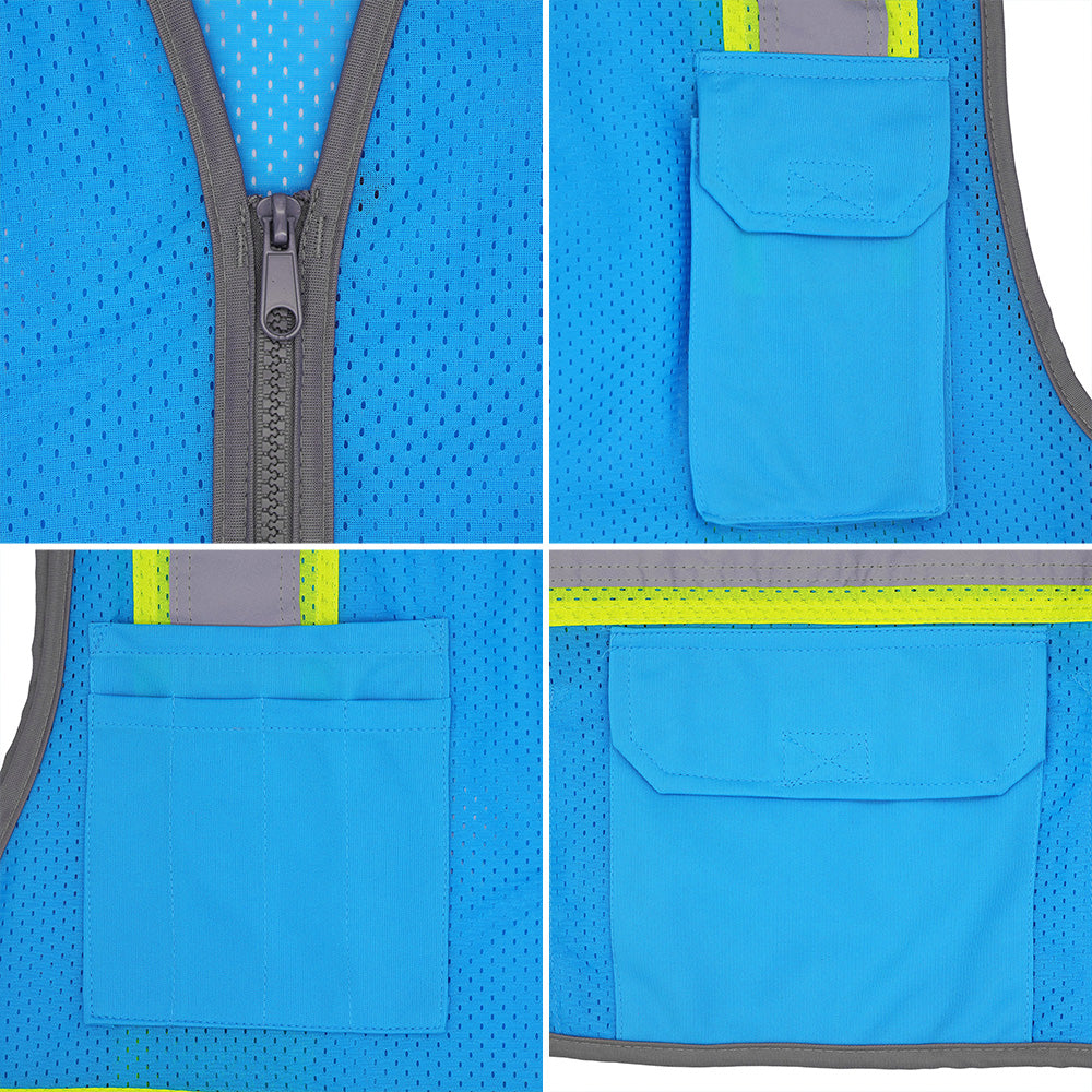BLANK DV2183 Enhanced Visibility Identification Hi-Vis Contrast Mesh Safety Vest