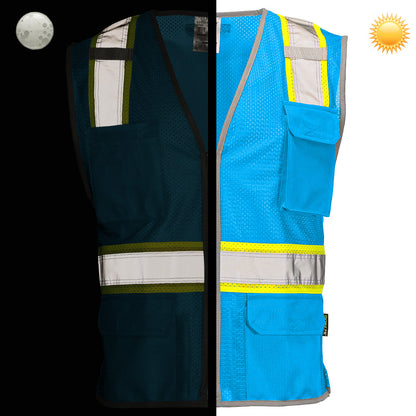 BLANK DV2183 Enhanced Visibility Identification Hi-Vis Contrast Mesh Safety Vest