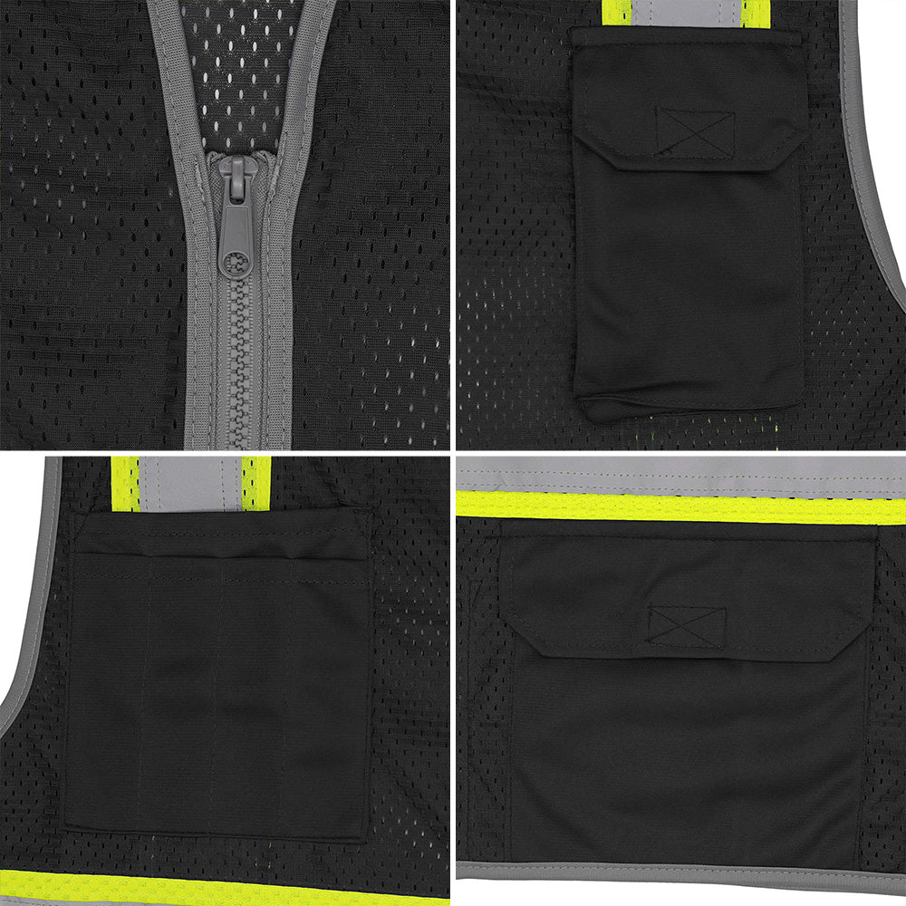 BLANK DV2183 Enhanced Visibility Identification Hi-Vis Contrast Mesh Safety Vest