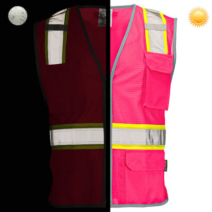 BLANK DV2183 Enhanced Visibility Identification Hi-Vis Contrast Mesh Safety Vest