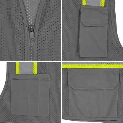 BLANK DV2183 Enhanced Visibility Identification Hi-Vis Contrast Mesh Safety Vest