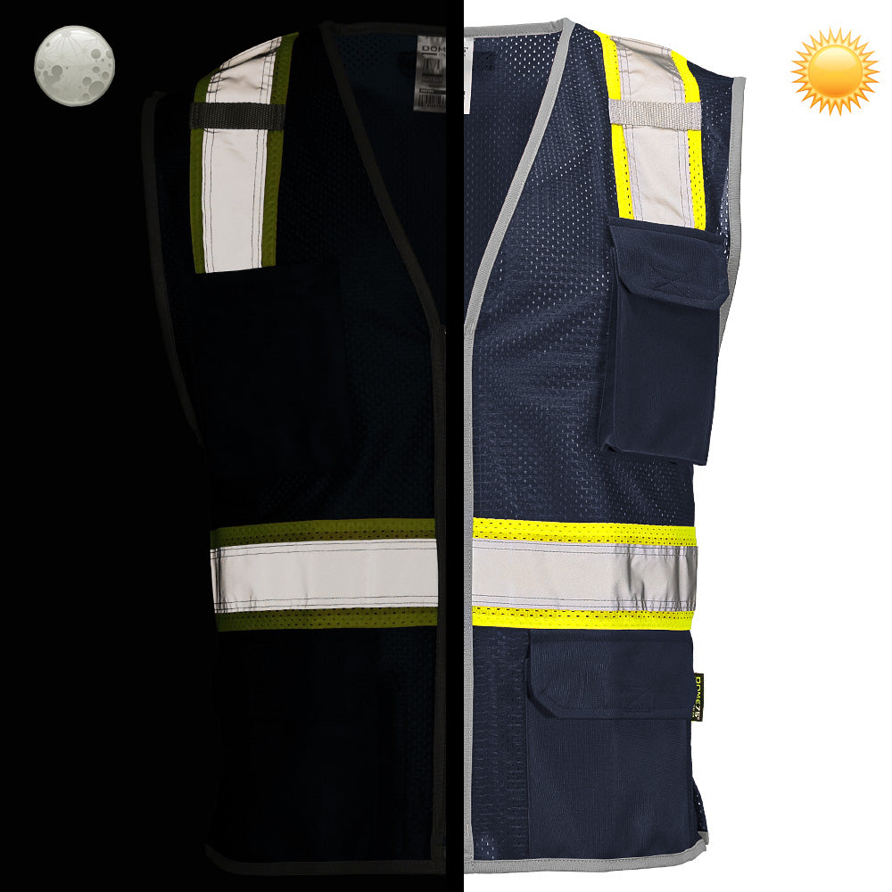 BLANK DV2183 Enhanced Visibility Identification Hi-Vis Contrast Mesh Safety Vest