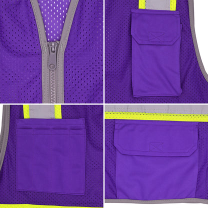 BLANK DV2183 Enhanced Visibility Identification Hi-Vis Contrast Mesh Safety Vest