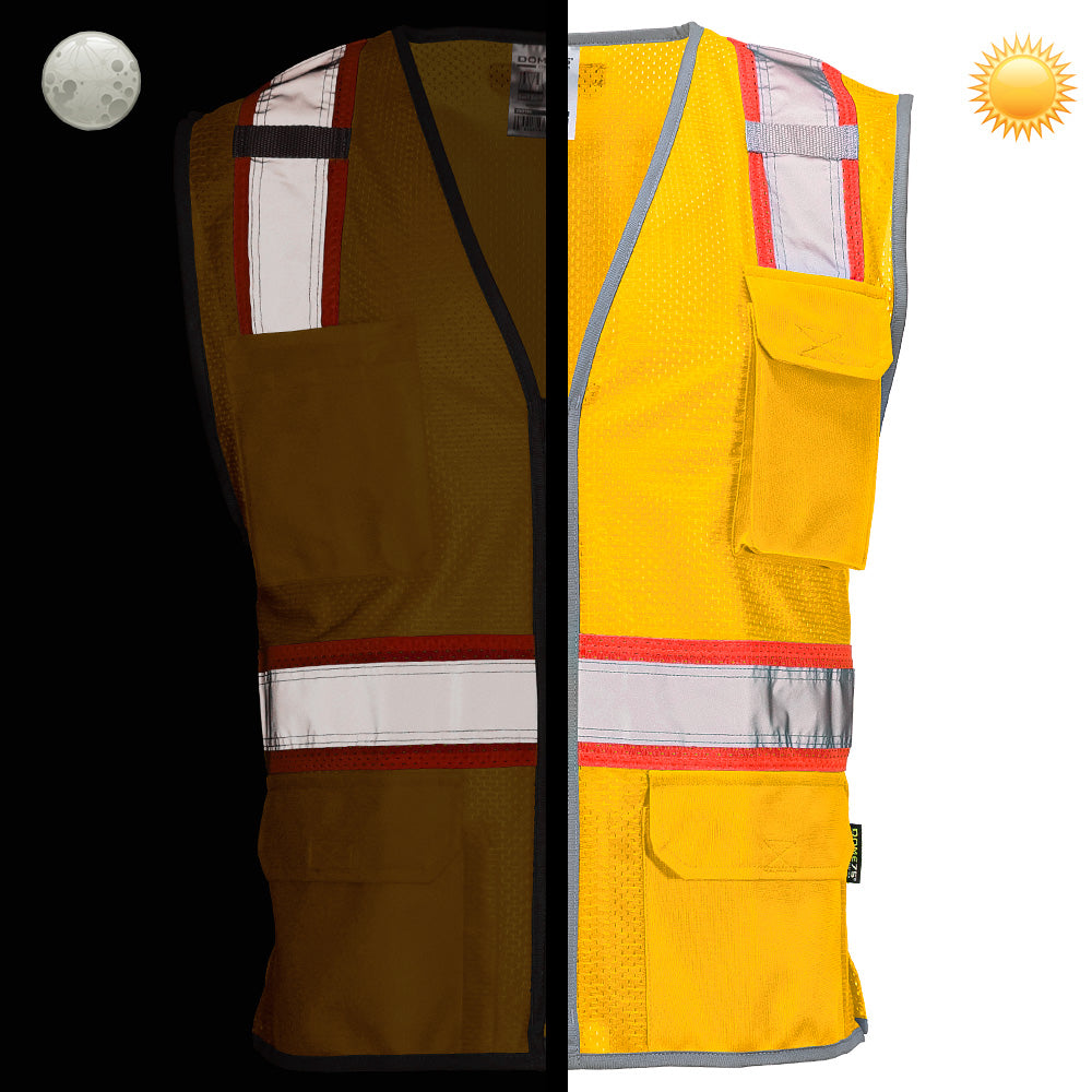 BLANK DV2183 Enhanced Visibility Identification Hi-Vis Contrast Mesh Safety Vest
