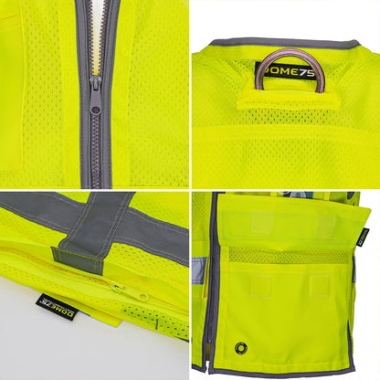 DV3521 ANSI Class 2 Hi-Vis Mesh Utility Safety Vest