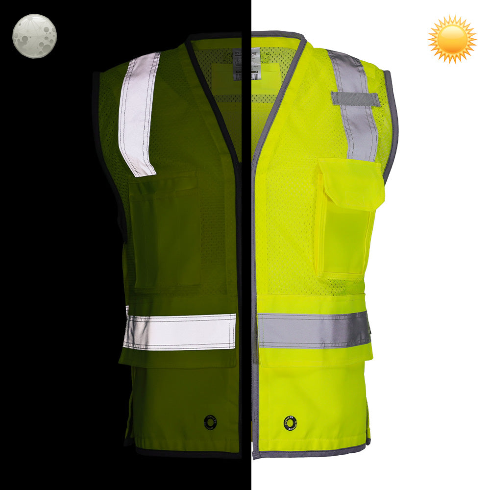 DV3521 ANSI Class 2 Hi-Vis Mesh Utility Safety Vest