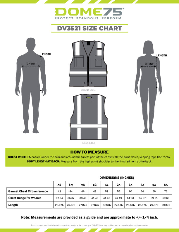 DV3521 ANSI Class 2 Hi-Vis Mesh Utility Safety Vest