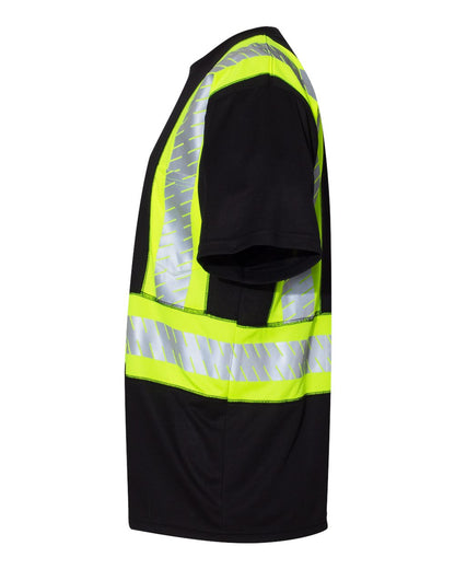 BLANK B200-204 Unisex EV Series® Enhanced Visibility Contrast Pocket T-Shirt
