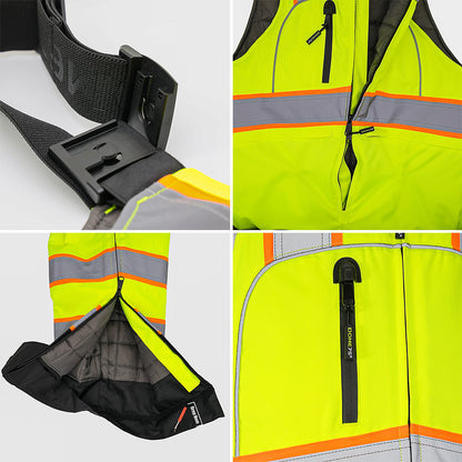 BLANK OBB7755 Heavy-Duty Hi-Vis Class E Thermal Insulated Winter Bib