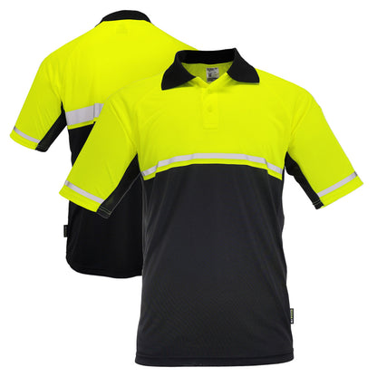 OSP4742 Series Enhanced Visibility Lightweight Snag-Proof Black Bottom Safety Polo