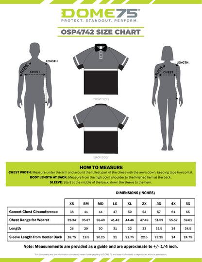 OSP4742 Series Enhanced Visibility Lightweight Snag-Proof Black Bottom Safety Polo