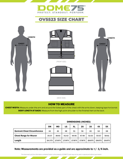 BLANK OV5523 Class 2 Contrast Heavy Duty Utility Safety Vest