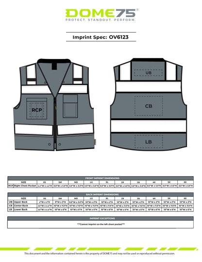 BLANK OV6123 ANSI Class 2 Hi-Vis Contrast Heavy Duty Utility Vest