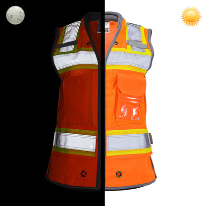 BLANK OV6123 ANSI Class 2 Hi-Vis Contrast Heavy Duty Utility Vest