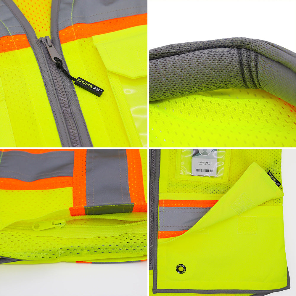 BLANK OV6123 ANSI Class 2 Hi-Vis Contrast Heavy Duty Utility Vest