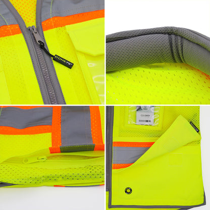 BLANK OV6123 ANSI Class 2 Hi-Vis Contrast Heavy Duty Utility Vest