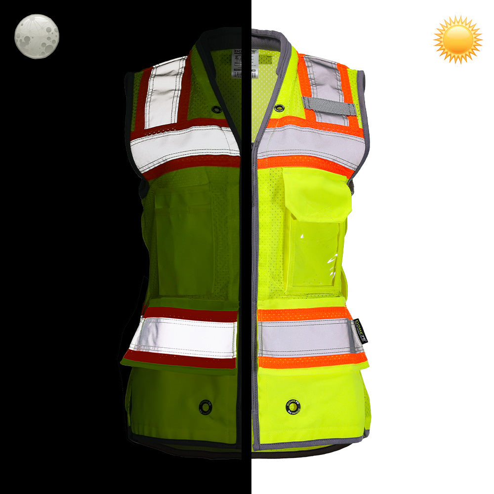BLANK OV6123 ANSI Class 2 Hi-Vis Contrast Heavy Duty Utility Vest