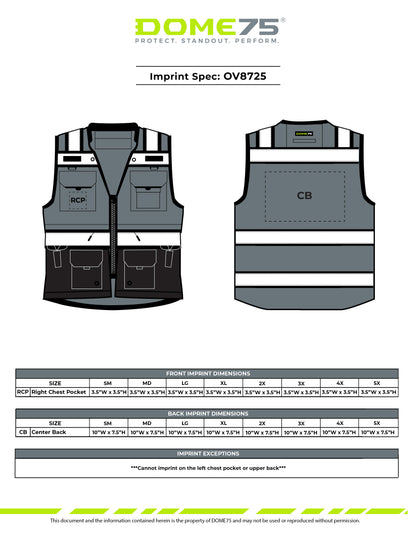 BLANK OV8725 Heavy-Duty Black Bottom Safety Vest Featuring MUL System and ProPocket