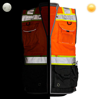 BLANK OV8725 Heavy-Duty Black Bottom Safety Vest Featuring MUL System and ProPocket