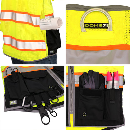 BLANK OV8725 Heavy-Duty Black Bottom Safety Vest Featuring MUL System and ProPocket