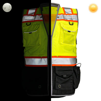 BLANK OV8725 Heavy-Duty Black Bottom Safety Vest Featuring MUL System and ProPocket