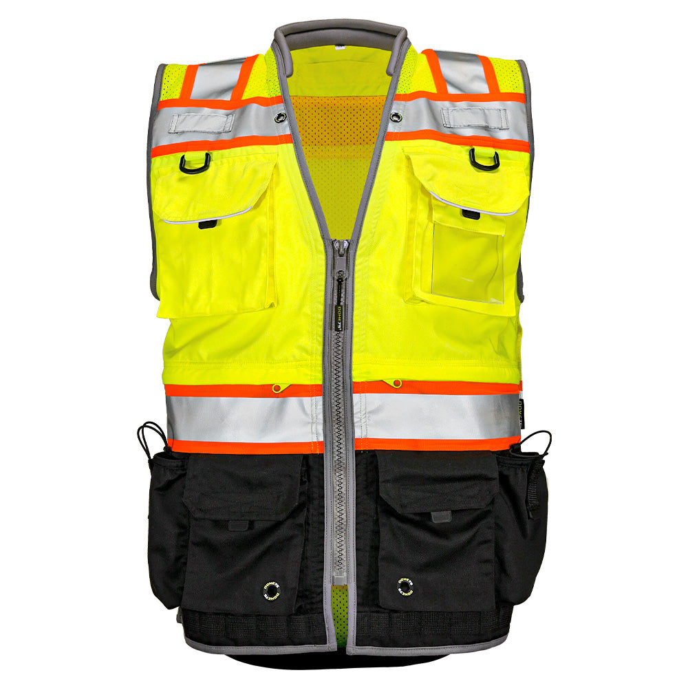 BLANK OV8725 Heavy-Duty Black Bottom Safety Vest Featuring MUL System and ProPocket