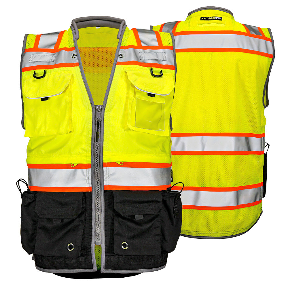 BLANK OV8725 Heavy-Duty Black Bottom Safety Vest Featuring MUL System and ProPocket