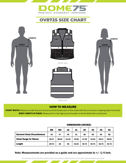 BLANK OV8725 Heavy-Duty Black Bottom Safety Vest Featuring MUL System and ProPocket