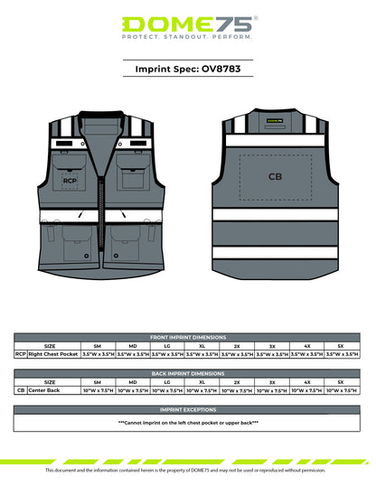BLANK OV8783 Heavy-Duty Solid Front Black Safety Vest Featuring MUL System and ProPocket