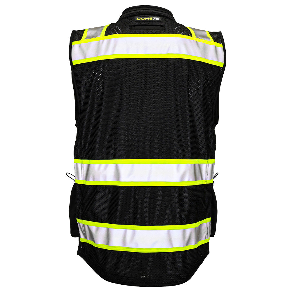 BLANK OV8783 Heavy-Duty Solid Front Black Safety Vest Featuring MUL System and ProPocket