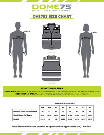 BLANK OV8783 Heavy-Duty Solid Front Black Safety Vest Featuring MUL System and ProPocket