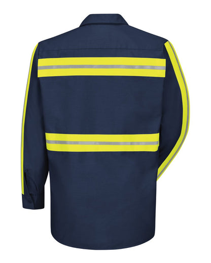 BLANK SP14E Men's Industrial Enhanced-Visibility Long Sleeve Work Shirt