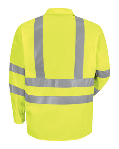 BLANK SS14HV Men's High Visibility Safety Long Sleeve Work Shirt