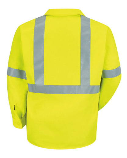 BLANK SS14HV Men's High Visibility Safety Long Sleeve Work Shirt