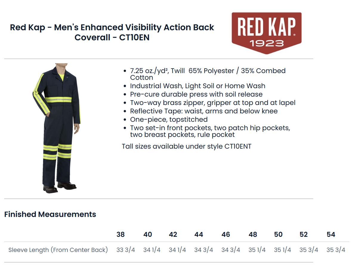 BLANK CT10EN Men's Classic Coverall with Reflective Trim - EXCEL FR
